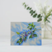 Elegantes Blueberry-Aquarellbild Postkarte (Stehend Vorderseite)