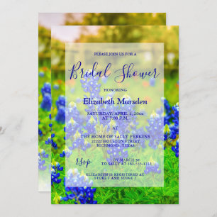 Elegantes Bluebonnets Foto Brautparty Einladung