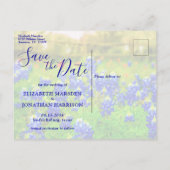 Elegantes Bluebonnets Spring Foto Save the Date Ankündigungspostkarte (Rückseite)