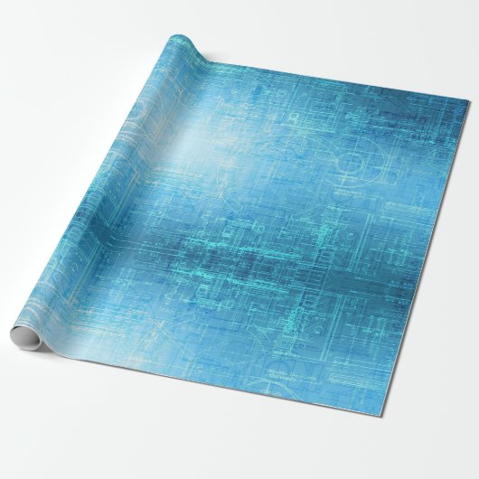 Elegantes Blueprint künstlerisches Retro-Design Geschenkpapier (Ungerollt)