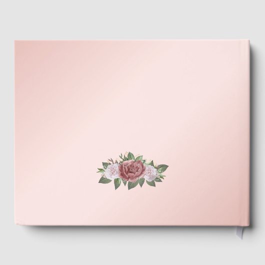 Elegantes Blues Rosa Brautparty Gästebuch (Rückseite)