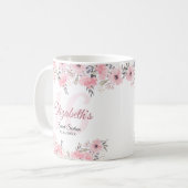 Elegantes Blues Rosa Sweet 16 Kaffeetasse (Vorderseite Links)