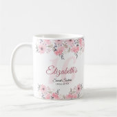 Elegantes Blues Rosa Sweet 16 Kaffeetasse (Links)