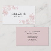 Elegantes Blues Rosa Visitenkarte (Vorne/Hinten)