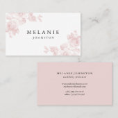 Elegantes Blues Rosa Visitenkarte (Vorne/Hinten)