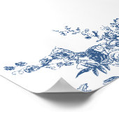 Elegantes Blues Vintag Blue Wedding Willkommenszei Poster (Ecke)