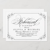 Elegantes blüh Kalligraphie Probe Dinner Einladung (Vorne/Hinten)