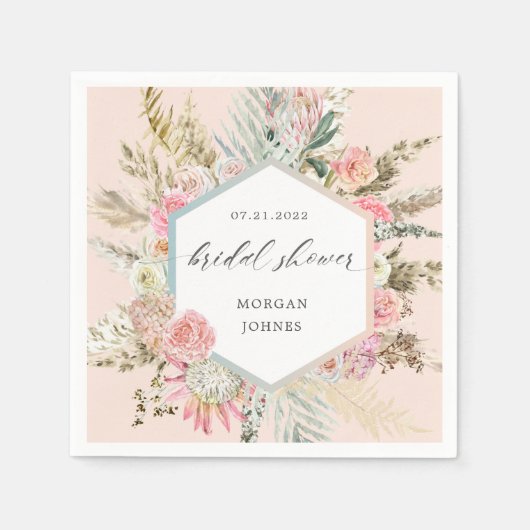 elegantes blühendes böhmisches Brautparty Serviette (Vorderseite)