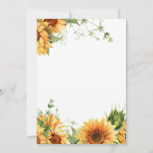 Elegantes blühendes Sonnenblumen Brautparty Einladung (Rückseite)
