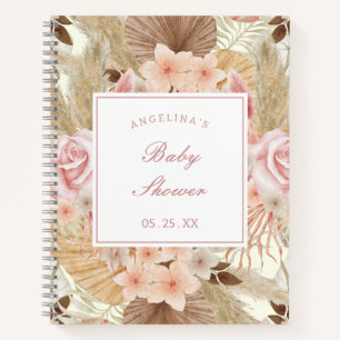 Elegantes Blume Baby Shower Gift List Notebook Notizblock