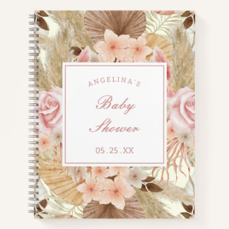 Elegantes Blume Baby Shower Gift List Notebook Notizblock