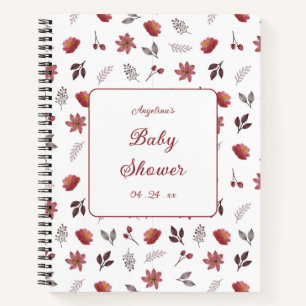 Elegantes Blume Baby Shower Gift List Notebook Notizblock