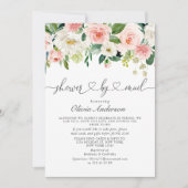 Elegantes Blume Brautparty per Post Einladung (Vorderseite)