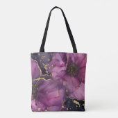 elegantes Blume-Design in Rosa und Gold Tasche (Rückseite)