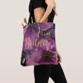 elegantes Blume-Design in Rosa und Gold Tasche (Von Nahem)