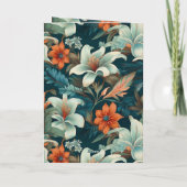 Elegantes Blume Foliage Muster Foto Geburtstag Dankeskarte (Rückseite)