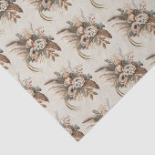 Elegantes Blume-Foliage- und Feathers-Muster Seidenpapier (Ausschnitt)