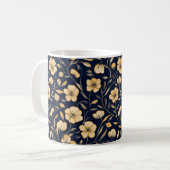 Elegantes Blume Gold Muster Kaffeetasse (Vorderseite Links)