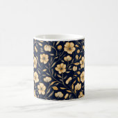 Elegantes Blume Gold Muster Kaffeetasse (Mittel)