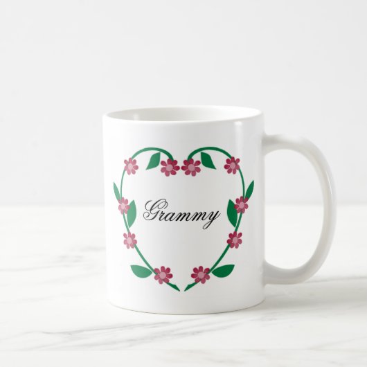 Elegantes Blume Herz-Grammy Kaffeetasse (Rechts)