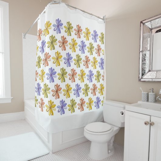 Elegantes Blume Muster Duschvorhang (Beispiel)