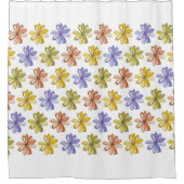 Elegantes Blume Muster Duschvorhang (Vorderseite)