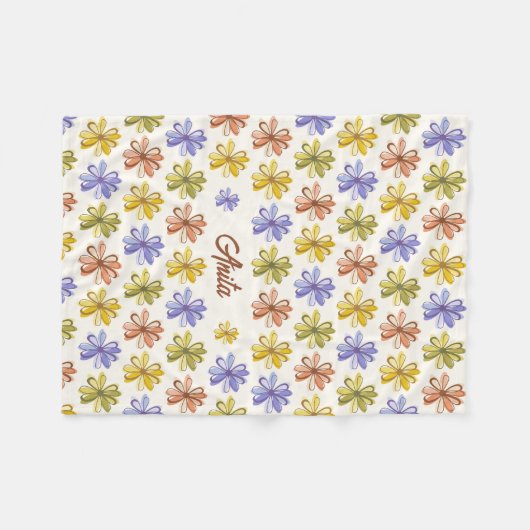 Elegantes Blume Muster Fleecedecke (Vorderseite (Horizontal))