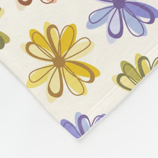 Elegantes Blume Muster Fleecedecke (Ecke)