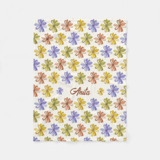 Elegantes Blume Muster Fleecedecke