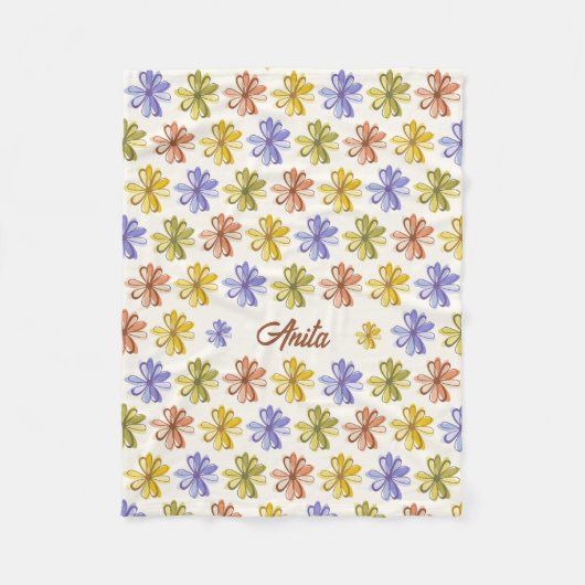 Elegantes Blume Muster Fleecedecke (Vorderseite)