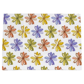 Elegantes Blume Muster Große Geschenktüte