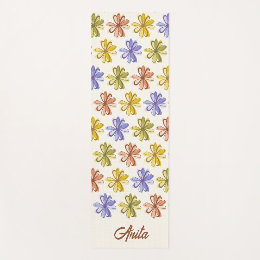 Elegantes Blume Muster Yogamatte (Vorderseite)