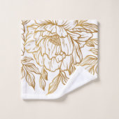 Elegantes Blume Pattern individuelle Name Handtuch Badhandtuch Set (Waschlappen)