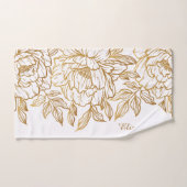 Elegantes Blume Pattern individuelle Name Handtuch Badhandtuch Set (Handtuch)