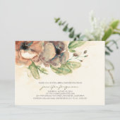 Elegantes Blume Vintages Brautparty Einladung (Stehend Vorderseite)