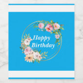 Elegantes Blume Wreath Food & Beverage Label Weinetikett (Einzelnes Label)