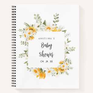 Elegantes Blumen Baby Shower Geschenkeliste Notizb Notizblock