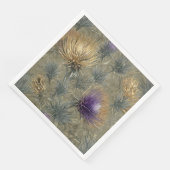 Elegantes Blumen-Distel-Muster-Design Serviette (Ecke)