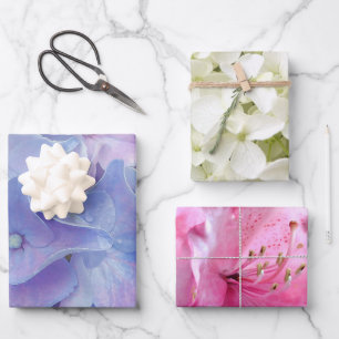 Elegantes Blumen-Geschenkpapier Flach-Set Geschenkpapier Set