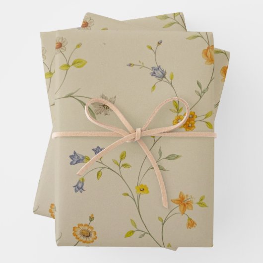 Elegantes Blumen Geschenkpapier Set (Beispiel)