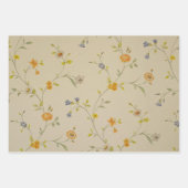 Elegantes Blumen Geschenkpapier Set (Vorderseite)