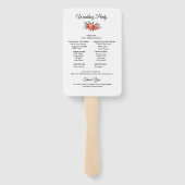 Elegantes Blumen Hand Fan Hochzeitsprogramm Fächer (Rückseite)