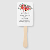 Elegantes Blumen Hand Fan Hochzeitsprogramm Fächer (Vorderseite)