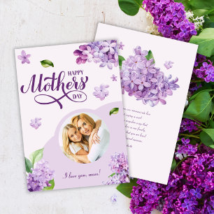 Elegantes Blumen-Happy-Muttertags-Foto Feiertagskarte