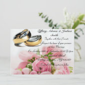 Elegantes Blumen, Hochzeitsband Einladungen (Stehend Vorderseite)