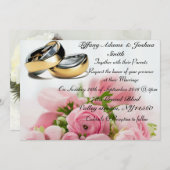 Elegantes Blumen, Hochzeitsband Einladungen (Vorne/Hinten)
