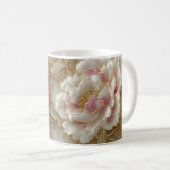 Elegantes Blumen-Holztablett & passendes Mug-Set Kaffeetasse (VorderseiteRechts)