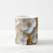 Elegantes Blumen-Holztablett & passendes Mug-Set Kaffeetasse (Mittel)