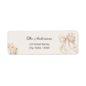 Elegantes Blumen-Rücksendeetikett mit Schleife (Vorne)