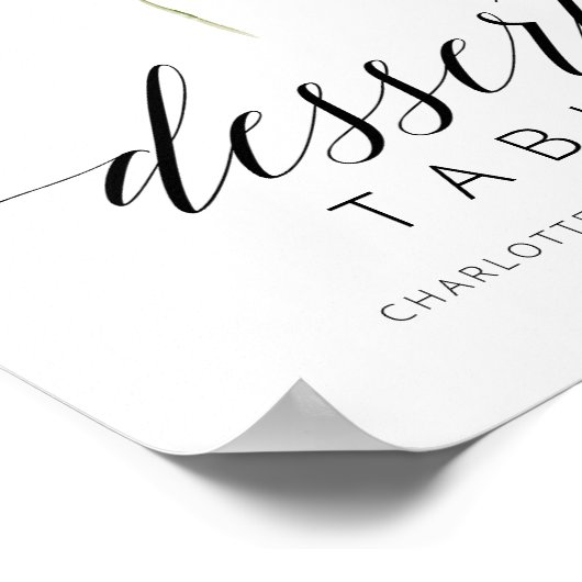 Elegantes Blumen-Schmetterling-Brautparty-Zeichen Poster (Ecke)